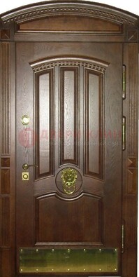 Хорошая стальная арочная дверь с декоративным элементом ДА-23 в Электростали