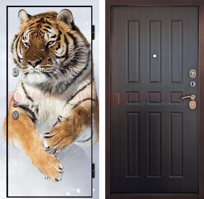 Металлическая дверь с фотопечатью тигра ДФ-1 в Электростали