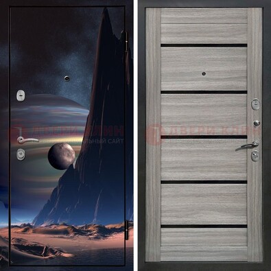 Стальная дверь с фотопечатью космоса ДФ-49 в Электростали