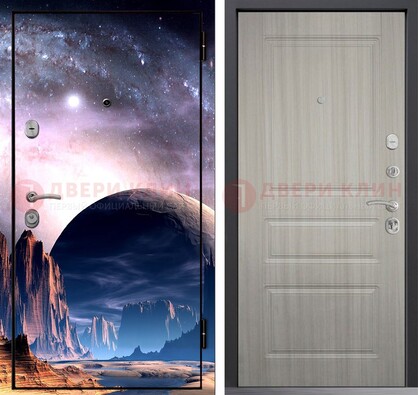 Железная дверь с фотопечатью космоса и планеты ДФ-50 в Электростали