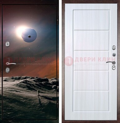 Стальная дверь с фотопечатью планет ДФ-8 в Электростали