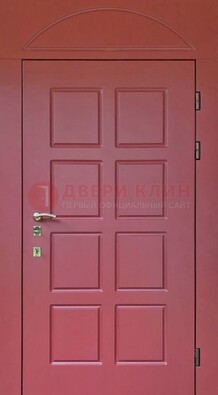 Красная стальная дверь с верхней фрамугой ДФГ-13 в Электростали