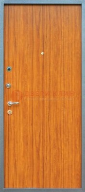 Коричневая металлическая дверь с ламинатом ДЛ-12 в Электростали