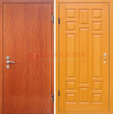 Оранжевая входная дверь с ламинатом МДФ внутри ДЛ-21 в Электростали