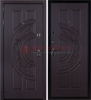 Коттеджная темная стальная дверь с МДФ ДМ-134 в Электростали