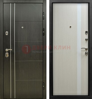 Морозостойкая темная металлическая дверь с МДФ ДМ-164 в Электростали