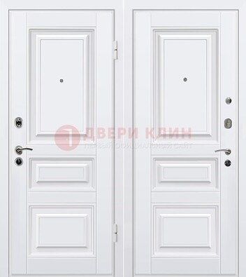 Белая металлическая дверь с МДФ ДМ-179 в Электростали
