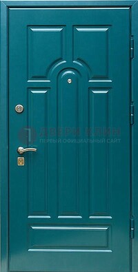 Синяя металлическая дверь с МДФ с двух сторон ДМ-1 в Электростали