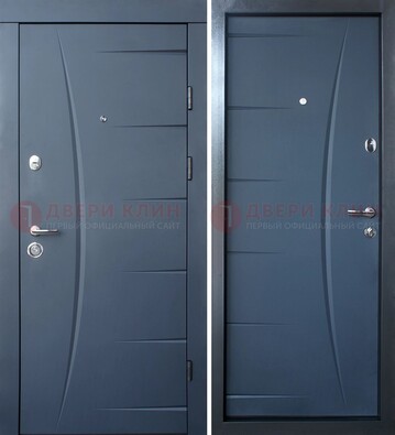 Серая входная дверь с фигурной фрезеровкой МДФ ДМ-213 в Электростали