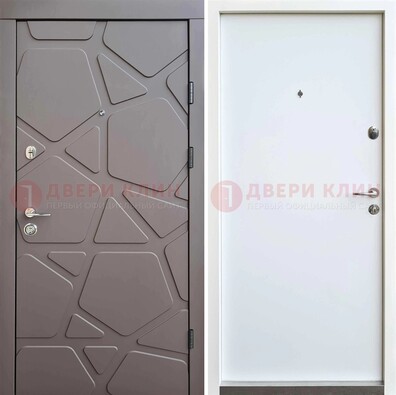Серая входная дверь с филенчатой МДФ ДМ-216 в Электростали