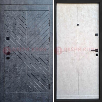 Серая железная дверь с филенчатой МДФ ДМ-217 в Электростали