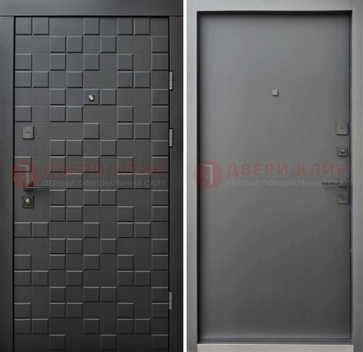 Темная стальная филенчатая дверь с МДФ ДМ-221 в Электростали