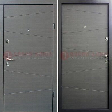 Темная стальная дверь с филенчатой МДФ ДМ-228 в Электростали