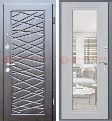 Железная классическая белая дверь c МДФ ДМ-243 в Электростали