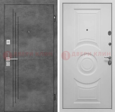 Металлическая коричневая дверь с МДФ Махагон внутри ДМ-287 в Электростали