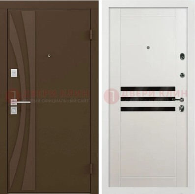 Стальная коричневая дверь с МДФ панелями ДМ-293 в Электростали
