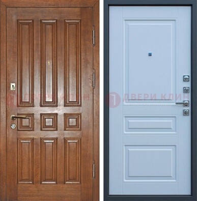 Стальная дверь с классическими панелями МДФ ДМ-383 в Электростали