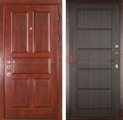 Красная металлическая дверь с МДФ в квартиру ДМ-387 в Электростали