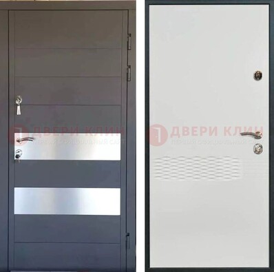 Металлическая дверь МДФ темная и светлая ДМ-420 в Электростали