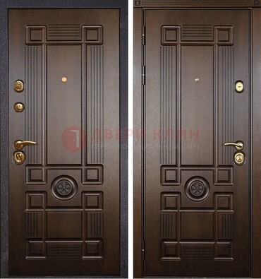 Квартирная коричневая железная дверь с МДФ ДМ-45 в Электростали