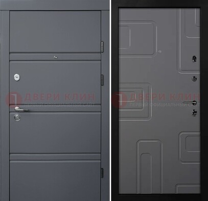 Серая металлическая дверь с МДФ в квартиру ДМ-485 в Электростали