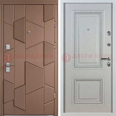 Квартирная стальная дверь с разными панелями МДФ ДМ-496 в Электростали