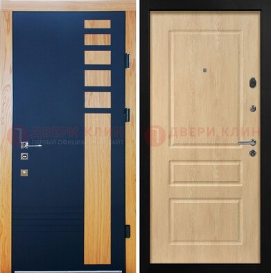 Двухцветная железная дверь с МДФ в квартиру ДМ-511 в Электростали