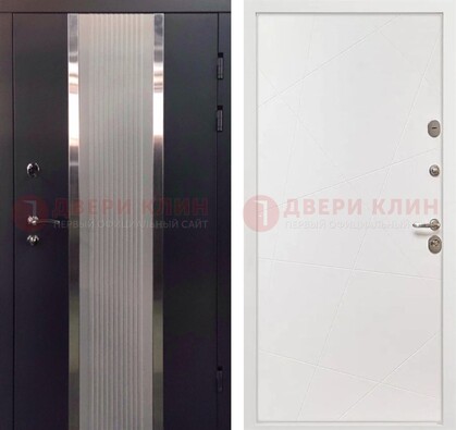 Темная металлическая дверь в квартиру МДФ с двух сторон ДМ-512 в Электростали