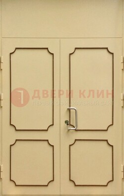 Светлая двухстворчатая дверь для загородного дома с МДФ ДМ-534 в Электростали