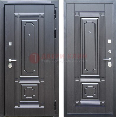 Декоративная серая металлическая дверь с МДФ ДМ-57 в Долгопрудном