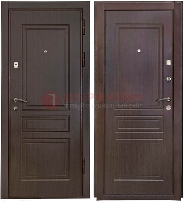 Антивандальная коричневая железная дверь с МДФ ДМ-61 в Электростали
