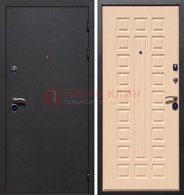 Черная стальная дверь с порошковым окрасом МДФ внутри ДП-102 в Электростали