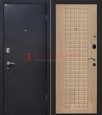 Черная металлическая дверь с порошковым покрытием ДП-157 в Электростали
