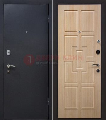 Черная железная дверь с порошковым покрытием ДП-187 в Электростали