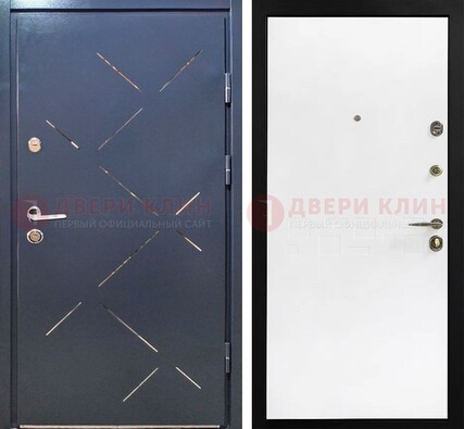 Входная дверь с порошковым напылением Антик медь с Белой МДФ ДП-208 в Электростали