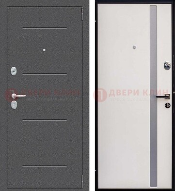 Железная дверь с порошковым напылением и белой МДФ ДП-212 в Электростали