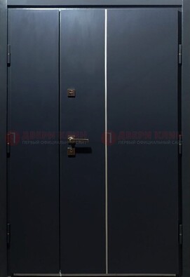 Темная металлическая дверь с порошковым покрытием ДП-220 в Электростали
