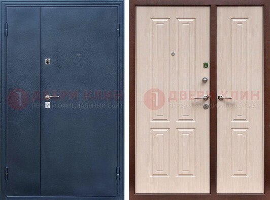 Стальная серая дверь с порошковым напылением с МДФ ДП-239 в Электростали