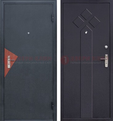 Черная входная дверь с порошковым напылением и узором внутри ДП-241 в Электростали
