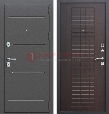 Металлическая дверь с порошковым покрытием и МДФ Махагон ДП-254 в Электростали