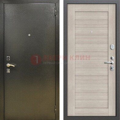 Стальная темно-серая дверь с порошковой отделкой и МДФ панелью ДП-278 в Электростали