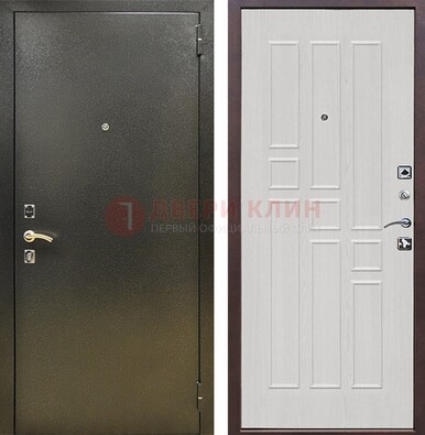 Входная дверь Темное серебро с порошковой отделкой и терморазрывом МДФ ДП-282 в Электростали