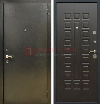 Темно-серая железная дверь с порошковым покрытием и МДФ Венге ДП-287 в Балашихе