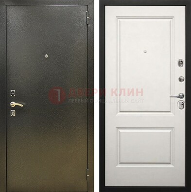 Металлическая темная дверь с порошковым напылением и классической МДФ ДП-298 в Электростали