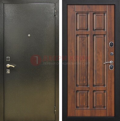 Металлическая входная темная дверь с порошковым напылением и МДФ ДП-299 в Электростали