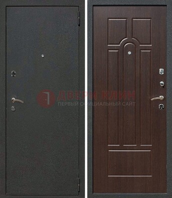 Черная металлическая дверь с порошковым окрасом ДП-47 в Электростали