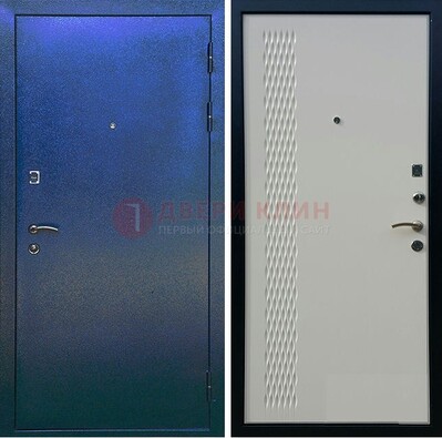 Синяя железная дверь с порошковым напылением ДП-49 в Электростали