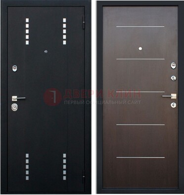Черная металлическая дверь с порошковым окрасом ДП-62 в Электростали
