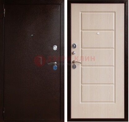 Коричневая металлическая дверь с порошковым окрасом ДП-92 в Электростали