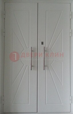 Парадная двухстворчатая дверь с фрезерованным МДФ ДПР-14 в Электростали